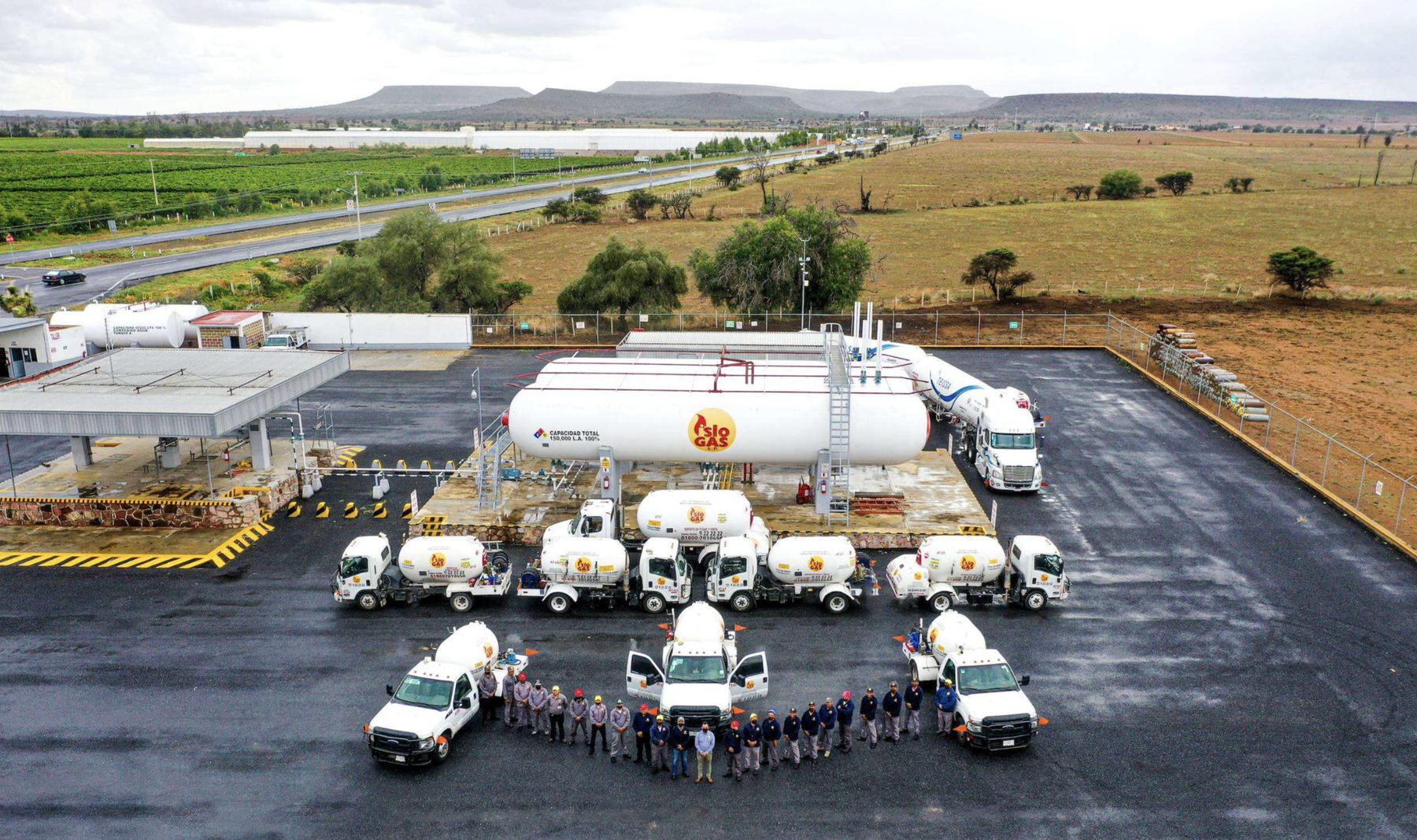 Vista aérea de la planta de Islo Gas en Trancoso con su equipo